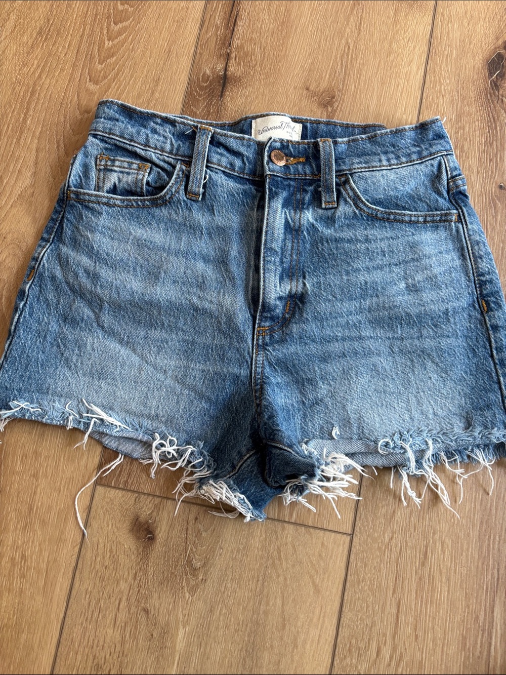 Universal Thread Distressed High-Rise Denim Shorts - Blue
